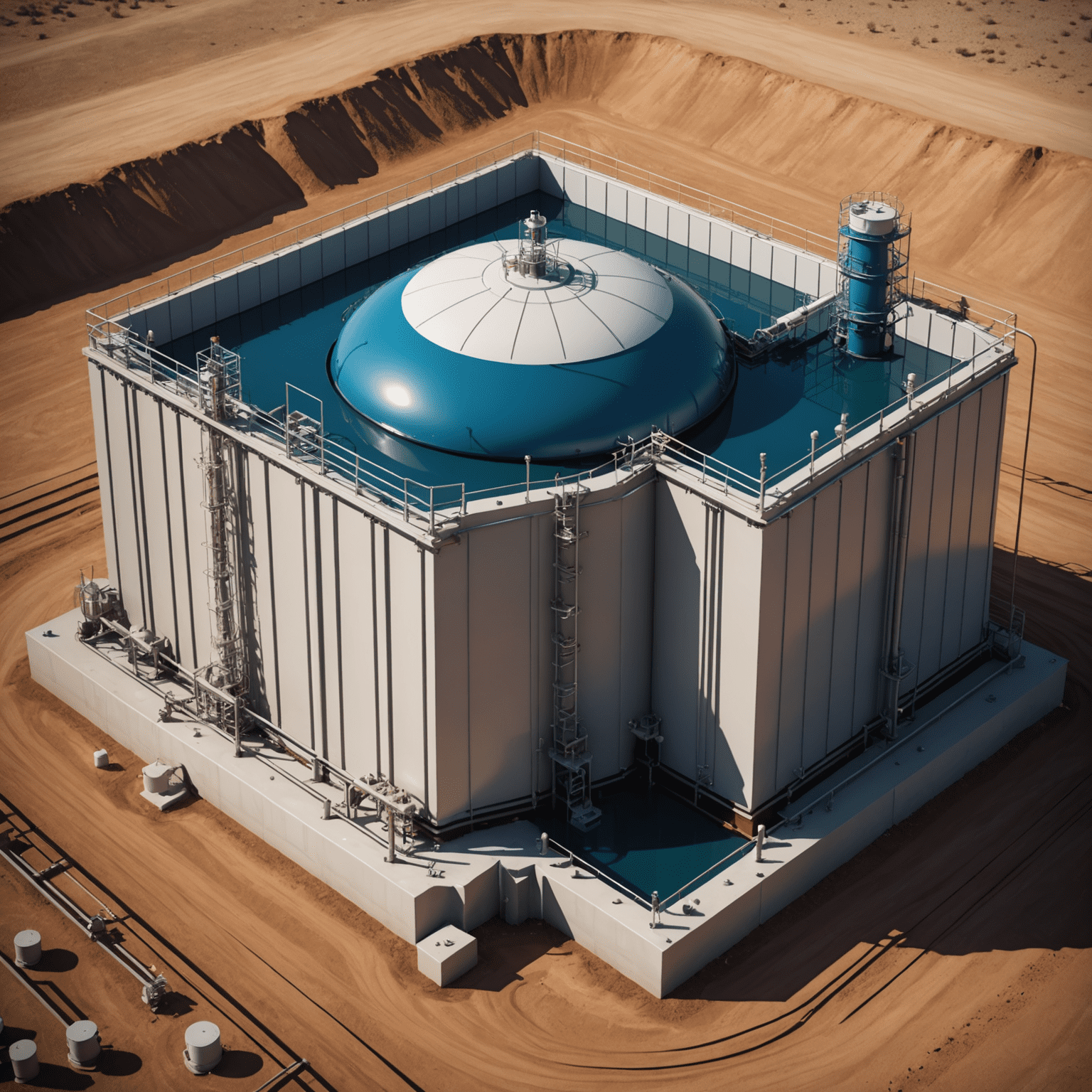 Illustration of a 3D model of an oil reservoir with various layers and well placements, showcasing advanced reservoir engineering techniques